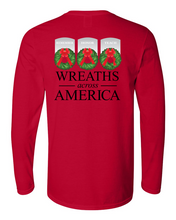 Load image into Gallery viewer, WREATHS ACROSS AMERICA GILDAN SOFT STYLE LONG SLEEVE TSHIRT